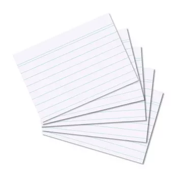 HERLITZ indeksavimo kortelės DIN A8, linijinės, baltos, 170g, be medienos, mėlynos linijos, 100 vnt.