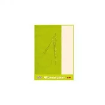 herlitz milimetro popieriaus blokas DIN A3, 80 gsm, 20 lapų, raudonas 1 mm tinklelis, be medienos, sustiprintu pagrindu (690305)