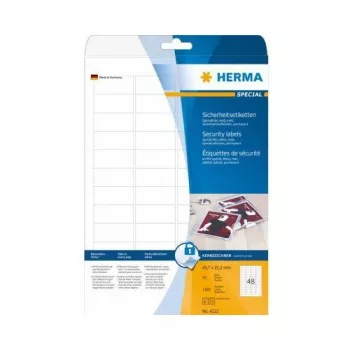 HERMA Security Labels White 45.7x21.2 mm Foil 1200 pcs.