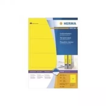 HERMA SuperPrint bylų aplankų etiketės geltonos 61 x 192 mm, 400 etikečių (100 lapų x 4) 4296