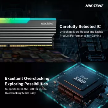 HIKSEMI Future RGB 16GB rinkinys (2x8GB) 3600MHz DDR4 darbalaukio žaidimų atmintis, juoda