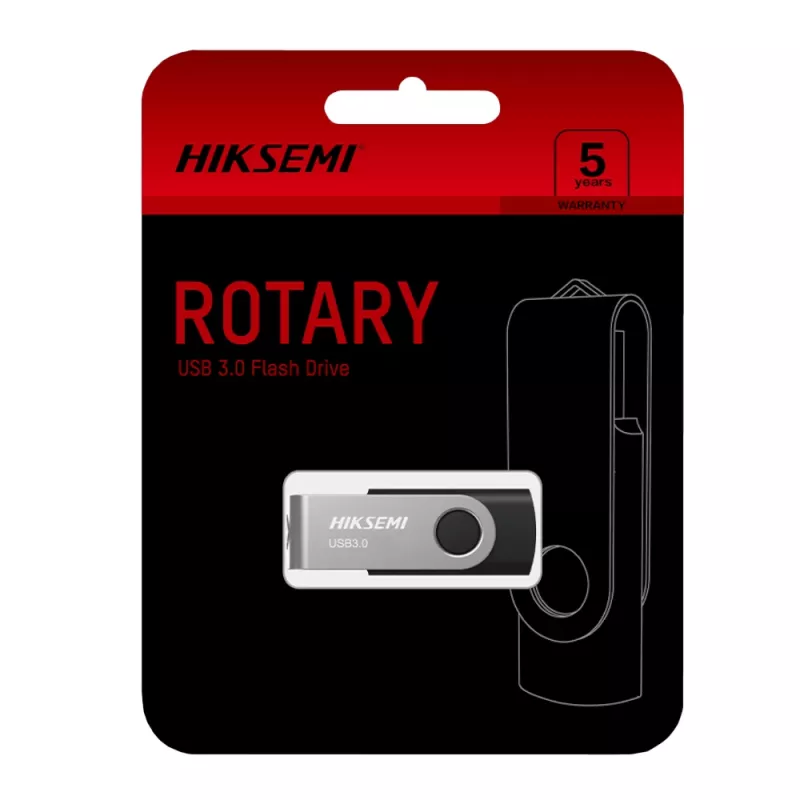HIKSEMI Rotary Series 64GB USB 3.0 atmintukas - sidabrinis