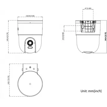 Hikvision DS-2CD1F47G3H-LIUF/SX 4MP fiksuoto objektyvo kupolinė tinklo kamera su įmontuotu mikrofonu, 2,8 mm objektyvas, IP67, IK10, PoE
