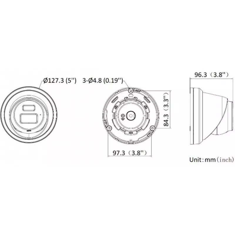 Hikvision DS-2CD2343G2-LI2U(2.8mm) 4MP kupolinė IP vaizdo kamera, Live-Guard, AcuSense, juoda