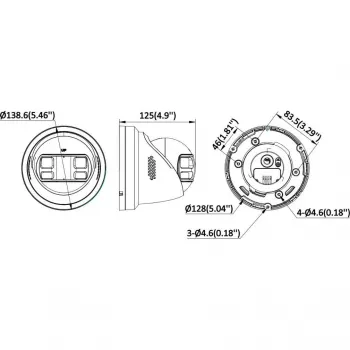 Hikvision DS-2CD2387G3P-LIS2UY/SL 8MP kupolinė IP vaizdo kamera, 180° panoraminė, AcuSense, PoE, IP67