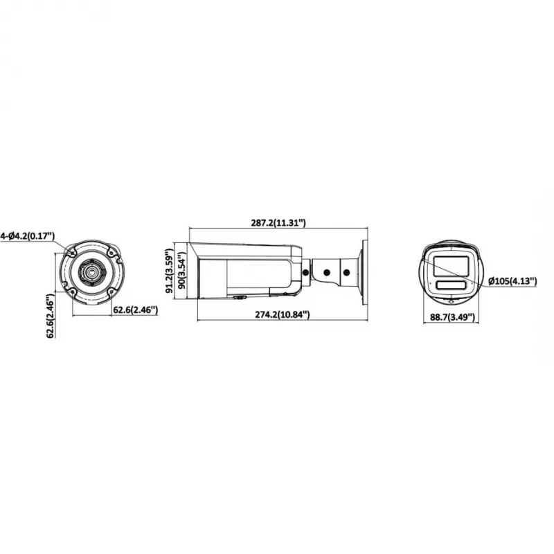 Hikvision DS-2CD2T126G3-IS2UY/SL(2.8)eF 12MP AcuSense Bullet IP kamera su Strobe Light, Sound Warning, 2.8mm Lens, Juoda