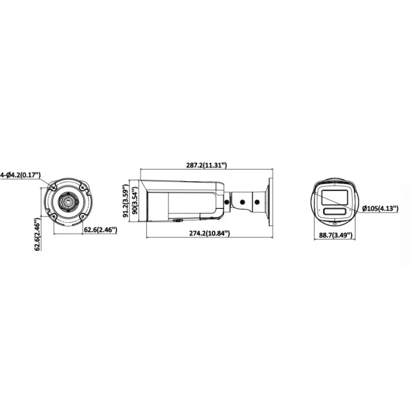Hikvision DS-2CD2T126G3-IS2UY/SL(2.8)eF 12MP AcuSense Bullet IP kamera su Strobe Light, Sound Warning, 2.8mm Lens, Juoda