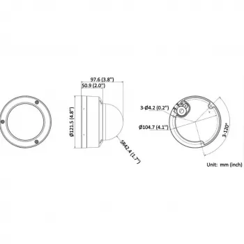 Hikvision DS-2CD3163G2-ISU 6MP lauko tinklo kupolinė kamera su AcuSense, 2.8 mm objektyvu, IP67, IK10