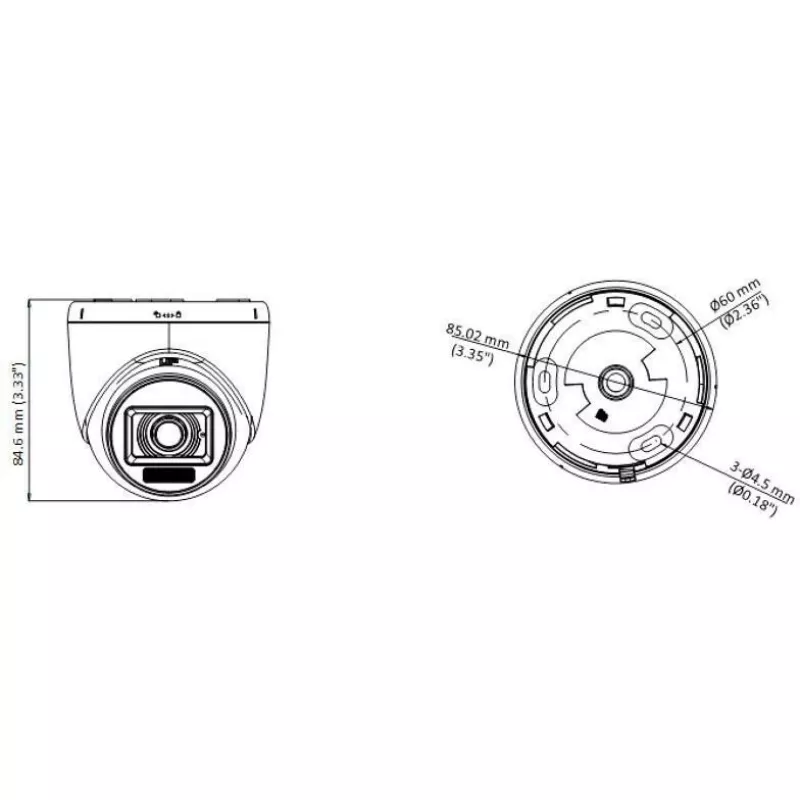 Hikvision DS-2CE76D0T-LPFS 2MP Turbo-HD kupolinė kamera (2,8mm)