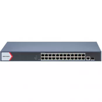 Hikvision DS-3E1526P-EIV2 26 prievadų Gigabit PoE+ valdomas komutatorius su 2 SFP uplink (370 W biudžetas)