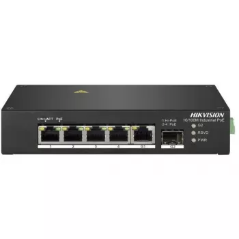 Hikvision DS-3T0306HP nevaldomas tinklo jungiklis 5 prievadų Fast Ethernet PoE juodas