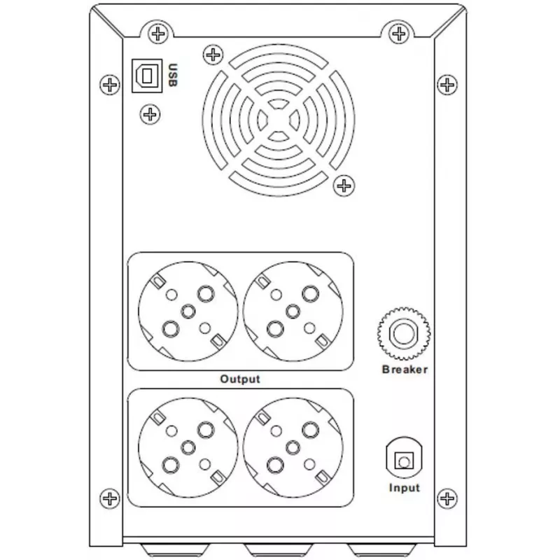 Hikvision DS-UPS3000-R(O-STD)/EU 3000 VA 2400 W online dvigubos konversijos stovo UPS (2U)