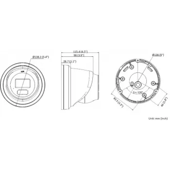 Hikvision Pro Series DS-2CD2366G2H-IU(2.8MM) 6 MP AcuSense kupolinė IP vaizdo kamera, lauko, 3200 x 1800, lubų/sienos