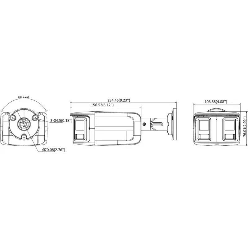 Hikvision Turbo HD ColorVu DS-2CE12KF3TP-DLS(180°) 3K sraigtinė vaizdo stebėjimo kamera