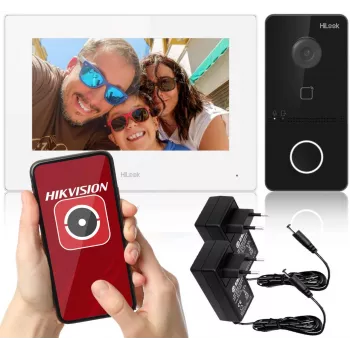 HILOOK IP vaizdo durų skambučio rinkinys (IP-VIS-SLIM-W) – 2MP lauko stotis + 7 colių vidaus stotis, Wi-Fi, PoE