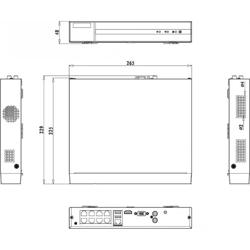 HILOOK NVR-108MH-D/8P(D) 8 kanalų 5MP PoE tinklo vaizdo registratorius