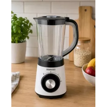 HNC Blender HPM 8164 HEINRICH'S 2000W greitaeigis stalinis blenderis su 2 l Tritan talpa, 6 nerūdijančio plieno peiliukais, reguliuojamu greičiu, pulse, ledo trupinimu, juodos/sidabrinės spalvos