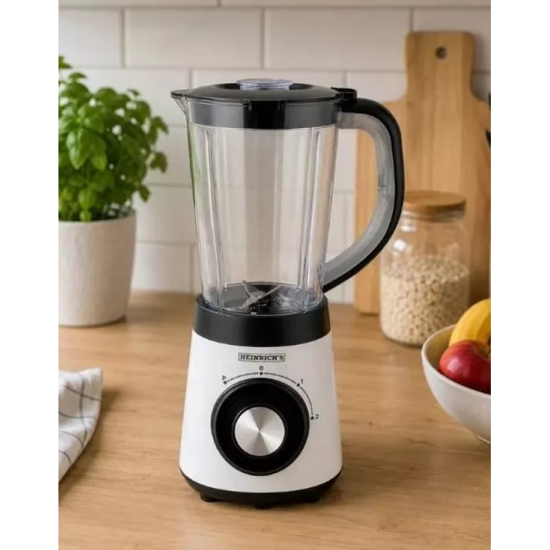 HNC Blender HPM 8164 HEINRICH'S 2000W greitaeigis stalinis blenderis su 2 l Tritan talpa, 6 nerūdijančio plieno peiliukais, reguliuojamu greičiu, pulse, ledo trupinimu, juodos/sidabrinės spalvos