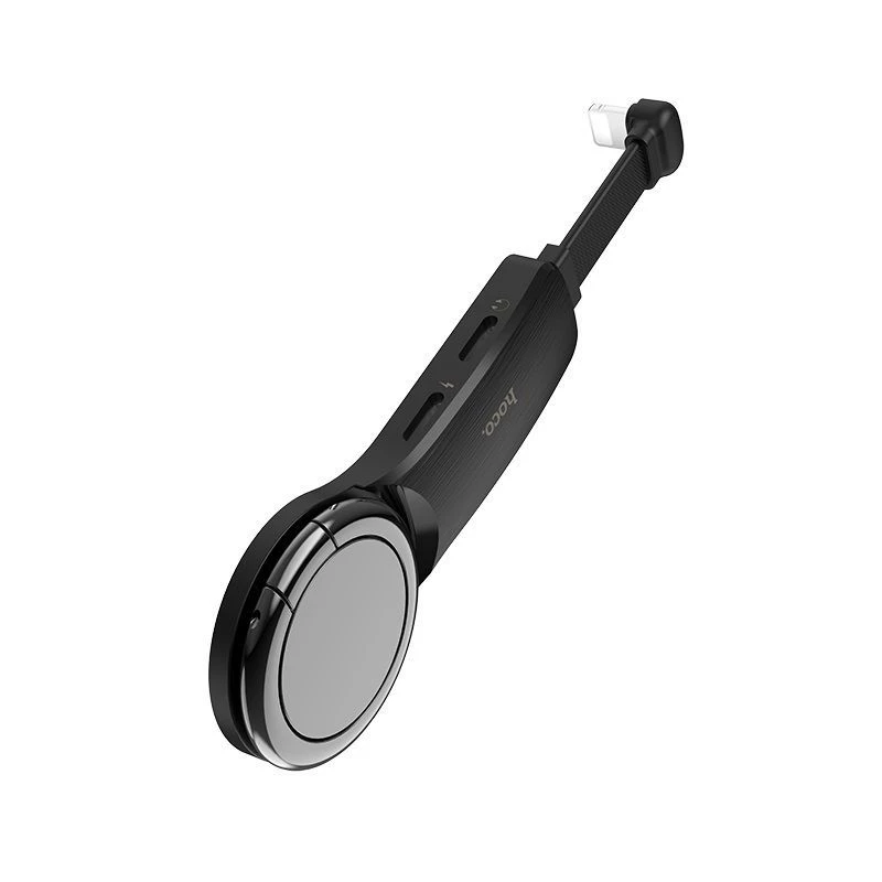 Hoco Lightning į 2 x Lightning + laikiklis žiedu juoda