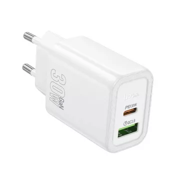 Hoco N63 Gentle PD30W+QC3.0 Įkroviklis (EU) Baltas