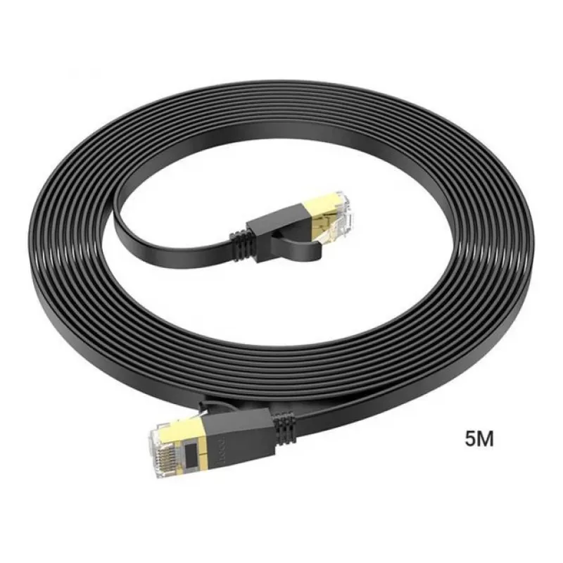 Hoco US07 General Pure Copper Flat Network Cable (5m) Black