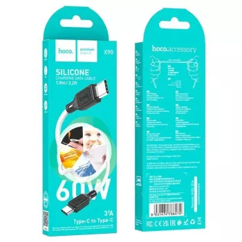 Hoco X90 Cool 60W Silicone Charging Data Cable for Type-C to Type-C White