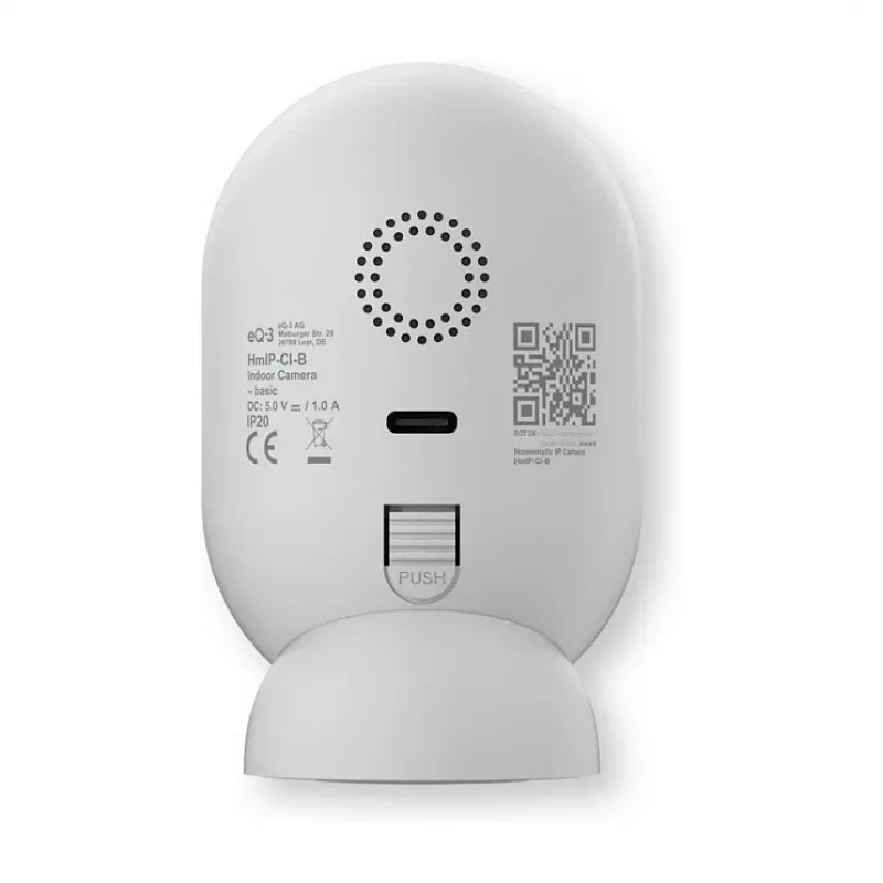 Homematic IP Indoor Camera basic (HmIP-CI-B) – 3 MP belaidė vaizdo kamera, balta/juoda