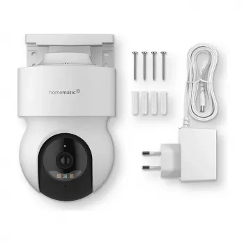 Homematic IP lauko vaizdo kamera (HmIP-CO) balta, 5 MP, WLAN – išmaniojo namo apsaugos sprendimas