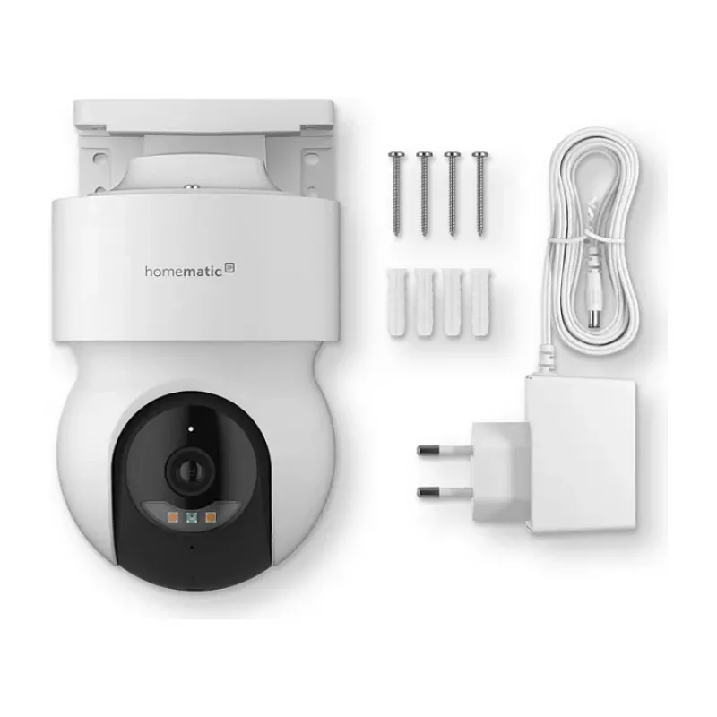 Homematic IP lauko vaizdo kamera (HmIP-CO) balta, 5 MP, WLAN – išmaniojo namo apsaugos sprendimas