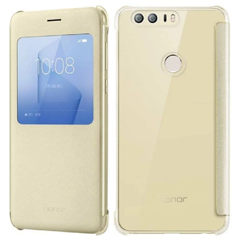 HONOR 8 Smart Cover Gold - Apsauginis dėklas su langu