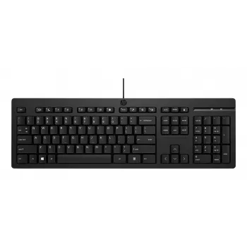 HP 125 G2 laidinė klaviatūra – pilno dydžio – USB – juoda – QWERTY International