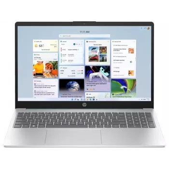 HP 15-fd0287ns 15,6 colio FHD IPS nešiojamasis kompiuteris - Intel Core i7-1355U 13th Gen, 16GB DDR4, 512GB SSD, Intel Iris Xe Graphics, Windows 11 Home, Wi-Fi 6, sidabrinis