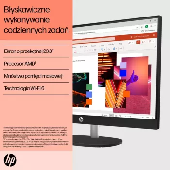 HP 24-cr0332nw AMD Ryzen 7 7730U 23,8 inch Full HD All-in-One PC, 16GB DDR4, 512GB SSD, Windows 11 Home, Wi-Fi 6, White