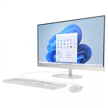 HP 27-cr0457ng 27 colių FHD All-in-One kompiuteris - Intel Core i5-1335U, 8GB RAM, 512GB SSD, Windows 11 Home, baltas