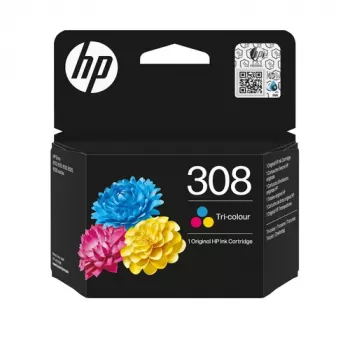 HP 308 Original Tri-Color Ink Cartridge (Cyan, Magenta, Yellow) – Blister Pack