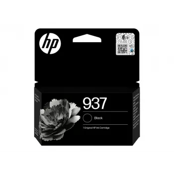 HP 937 Original juodos spalvos rašalo kasetė – pigmentinio rašalo, standartinės talpos (4S6W5NE#LS3)