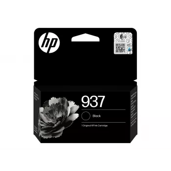HP 937 Original juodos spalvos rašalo kasetė – pigmentinio rašalo, standartinės talpos (4S6W5NE#LS3)