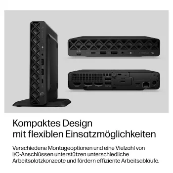 HP EliteDesk 8 Mini G2i mini kompiuteris, Intel Core Ultra 7 356H, 32 GB DDR5 RAM, 1 TB NVMe SSD, Windows 11 Pro, juodas