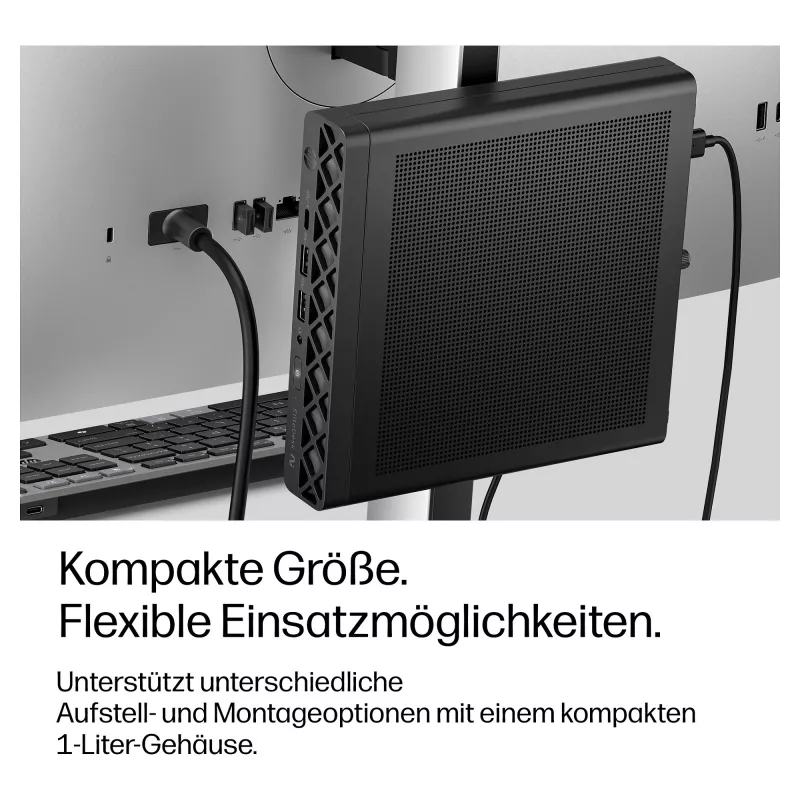 HP EliteDesk 8 Mini G2i mini kompiuteris, Intel Core Ultra 7 356H, 32 GB DDR5 RAM, 1 TB NVMe SSD, Windows 11 Pro, juodas