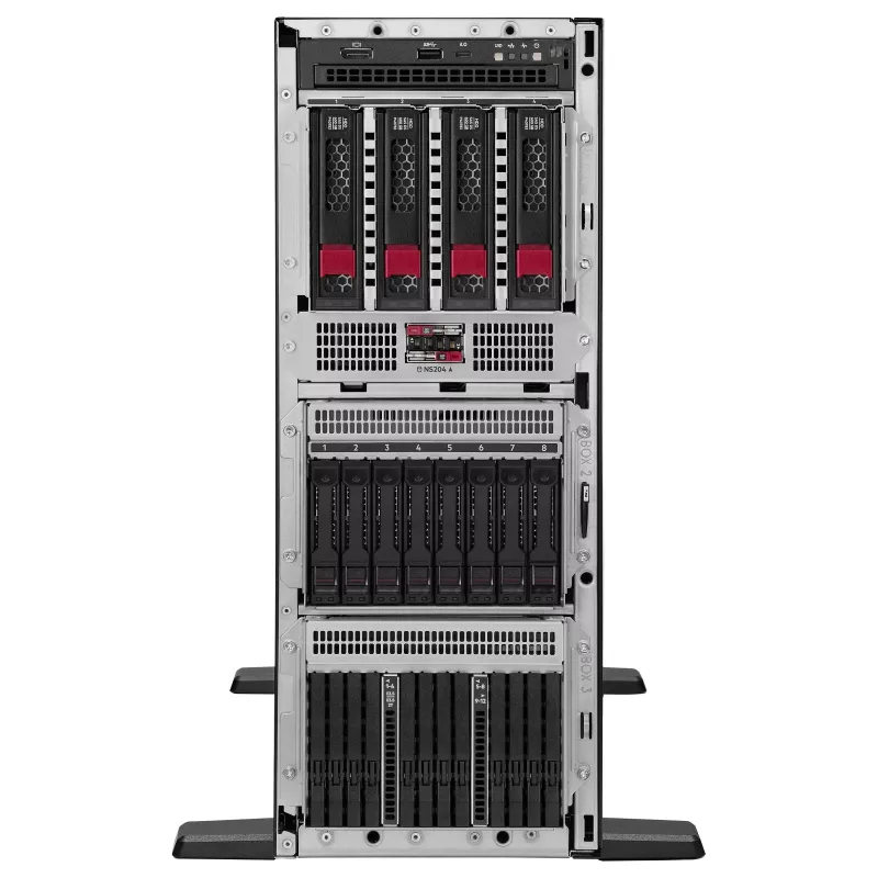 HP Enterprise HPE ProLiant ML350 Gen12 bokštinis serveris, Intel Xeon 6505P 2.2GHz 12 branduolių, 64GB RAM, 8 SFF Hot Plug, MR408i-o, 2x1000W