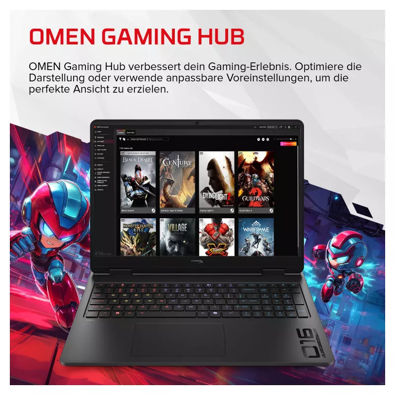 HP HyperX OMEN 16-am2170ng žaidimų nešiojamasis kompiuteris, 16.0" WUXGA IPS 165Hz, Intel Core i7-14650HX, 16 GB, 512 GB SSD, RTX 5070, FreeDOS