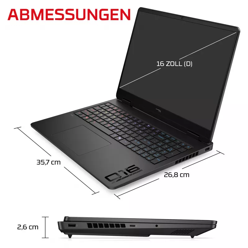 HP HyperX OMEN 16-am2170ng žaidimų nešiojamasis kompiuteris, 16.0" WUXGA IPS 165Hz, Intel Core i7-14650HX, 16 GB, 512 GB SSD, RTX 5070, FreeDOS