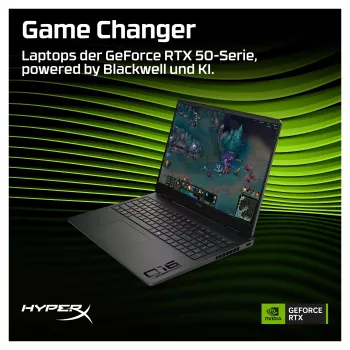 HP HyperX OMEN 16-ap1492ng žaidimų nešiojamasis kompiuteris, 16,1 colio QHD 165Hz, AMD Ryzen 9 8940HX, 24GB DDR5, 512GB SSD, RTX 5070 8GB, Windows 11 Home, vokiška klaviatūra