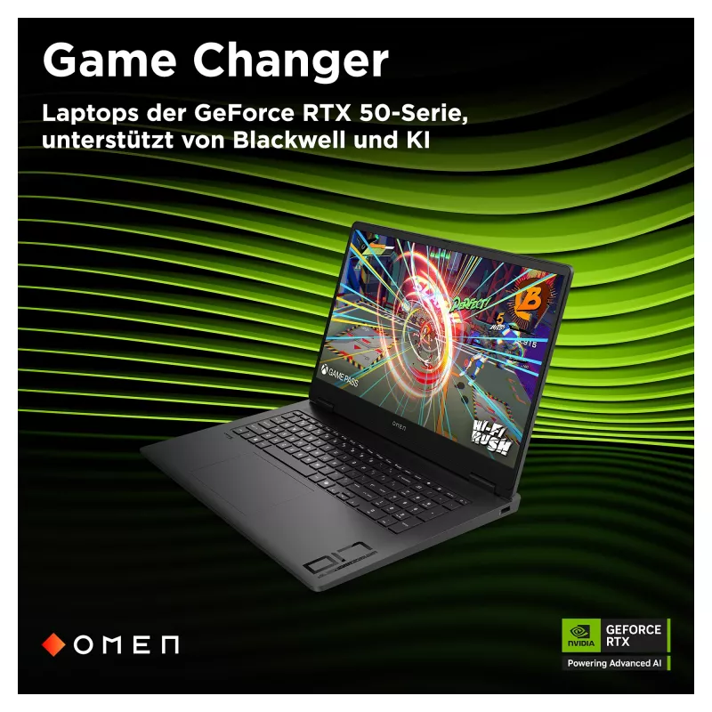 HP OMEN 17-db1077ng žaidimų nešiojamas kompiuteris, 17.3 inch QHD 240Hz, AMD Ryzen AI 7 8845HS, 24GB DDR5, 1TB SSD, RTX 4060, Windows 11 Home