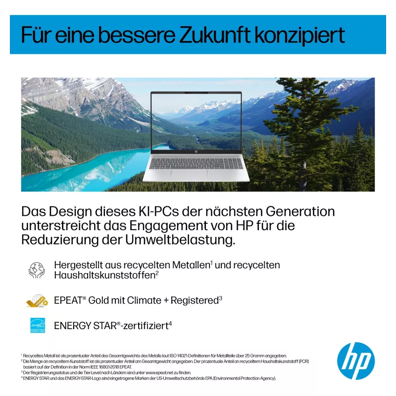 HP OmniBook 5 16-ag1451ngx AMD Ryzen AI 5 330 16GB 512GB SSD W11 Home 16 colių WUXGA nešiojamas kompiuteris (Natural Silver, vokiška QWERTZ klaviatūra)