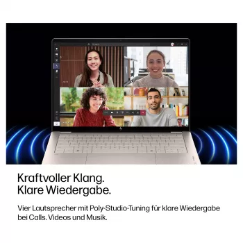 HP OmniBook Ultra 14-kd0471ngx nešiojamasis kompiuteris, Intel Core Ultra 7 356H, 32GB RAM, 1TB SSD, 14 colių jutiklinis ekranas, Windows 11 Home, vokiška klaviatūra