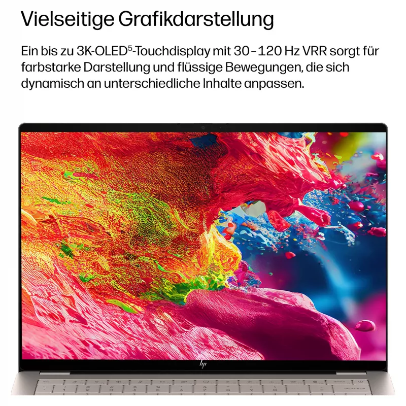 HP OmniBook Ultra 14-kd0471ngx nešiojamasis kompiuteris, Intel Core Ultra 7 356H, 32GB RAM, 1TB SSD, 14 colių jutiklinis ekranas, Windows 11 Home, vokiška klaviatūra