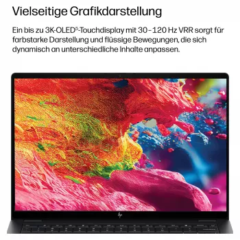 HP OmniBook Ultra 14-kd0472ngx, Intel Core Ultra 7 356H, 32GB RAM, 1TB SSD, 14 colių jutiklinis ekranas, Windows 11 Home, Natural Silver (vokiška klaviatūra)
