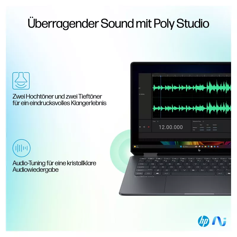 HP OmniBook Ultra Flip 14-fh0678ng 2-in-1 nešiojamasis kompiuteris, Intel Core Ultra 7, 32GB RAM, 1TB SSD, 14 colių OLED lietimui jautrus ekranas, Windows 11 Home, natūralaus sidabro spalvos
