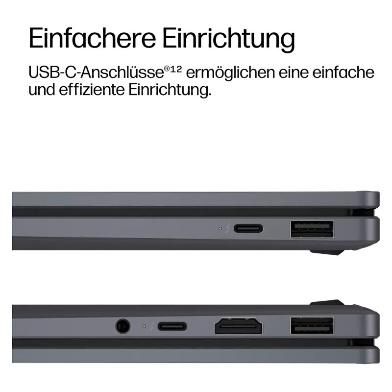 HP OmniBook X Flip 16-cb0475ngx 16 colių WQXGA jutiklinis 2-in-1 nešiojamasis kompiuteris - Intel Core Ultra 7 356H, 32GB RAM, 1TB SSD, Windows 11 Home, vokiška klaviatūra, sidabrinis